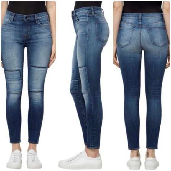 NWT J Brand | Alana High Rise Cropped Jasper Patched Denim Jeans; Size 30 - Picture 14 of 17